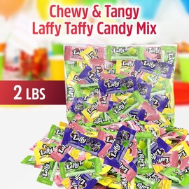 Laffy Taffy Candy - Banana, Grape, Sour Apple, Flavors - Chewy & Tangy Laffy Taffy Bulk Candy Individually Wrapped - Holiday Candy Bulk, Candy for Pinata, Concession Stand (Mix) 2LB