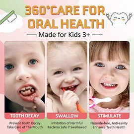 Foam Toothpaste Kids 2PCS, Toddler Toothpaste Cavity Protection, Clean and Whitening, 360ºCare, Portable, Kids Foam Toothpaste with Fluoride for Elect