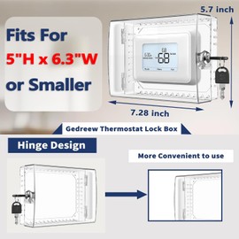 Gedreew Large Thermostat Lock Box Cover with Key, Clear Thermostat Cover with Lock Compatible With Honeywell Home Thermostat On Wall, AC Lock Box Cover with Key Fits Thermostats 5"H x 6" W or Smaller