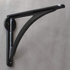 7 Inch Cast Iron Shelf Bracket | Vintage Antique Industrial Wall Mounted Supports - Ironbridge - Black