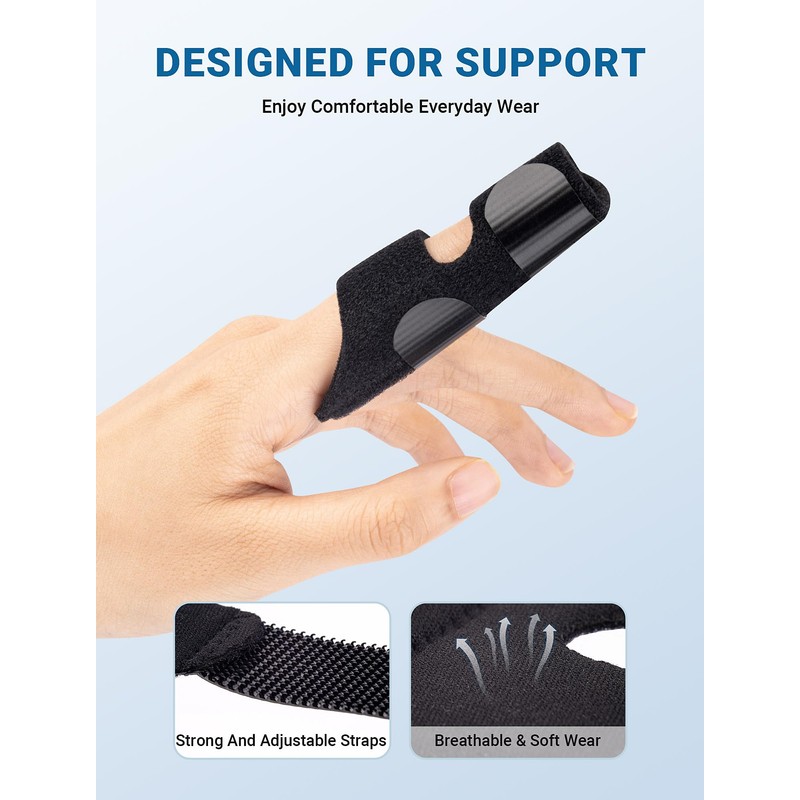 Upgraded Trigger Finger Splint, 2 Pcs Extended Double Strap Knuckle