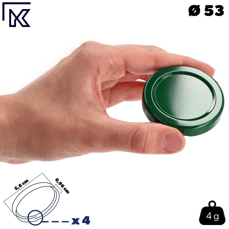 KADAX Screw Cap fi53 mm, Twist Off Metal Lid Set,