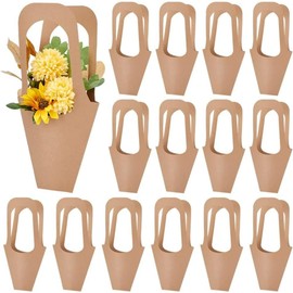 WWT 20 Pcs Flower Bags for Bouquets,Flower Bouquet Bags with Handles,Florist Supplies for Mother's Day Wedding