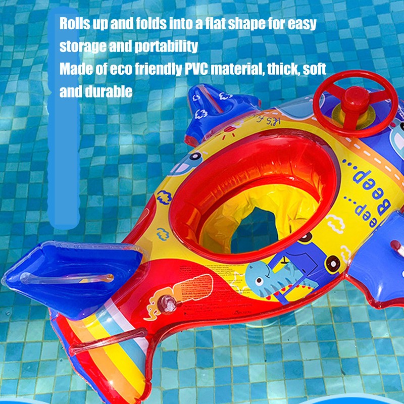 Airship Inflatable Pool Float Multifunctional Floating Swimming Raft with Steering