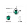 Jewelrypalace 3.4ct Luxury Synthetic Nano Russian Green Emerald Stud Earring