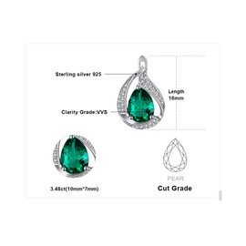 Jewelrypalace 3.4ct Luxury Synthetic Nano Russian Green Emerald Stud Earring 925 Sterling Silver