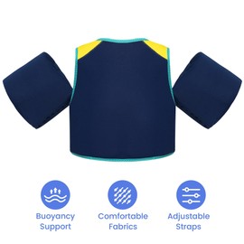 Gogokids Toddler Swim Vest, Kids Floaties for 20-50 lbs Girls & Boys, Buoyancy Jacket Swimming Aid with Water Wings for 2-6 Years, Pool/Beach