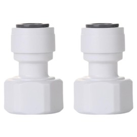 Dual Pack Refrigerator Water Line Connector Kit ，1/2" BSP x 3/8" Push-to-Fit Valve Adapter ， Quick Connect Fitting for Water Filtration Systems, Coolers, Drinking Fountains & More ， Easy Installation