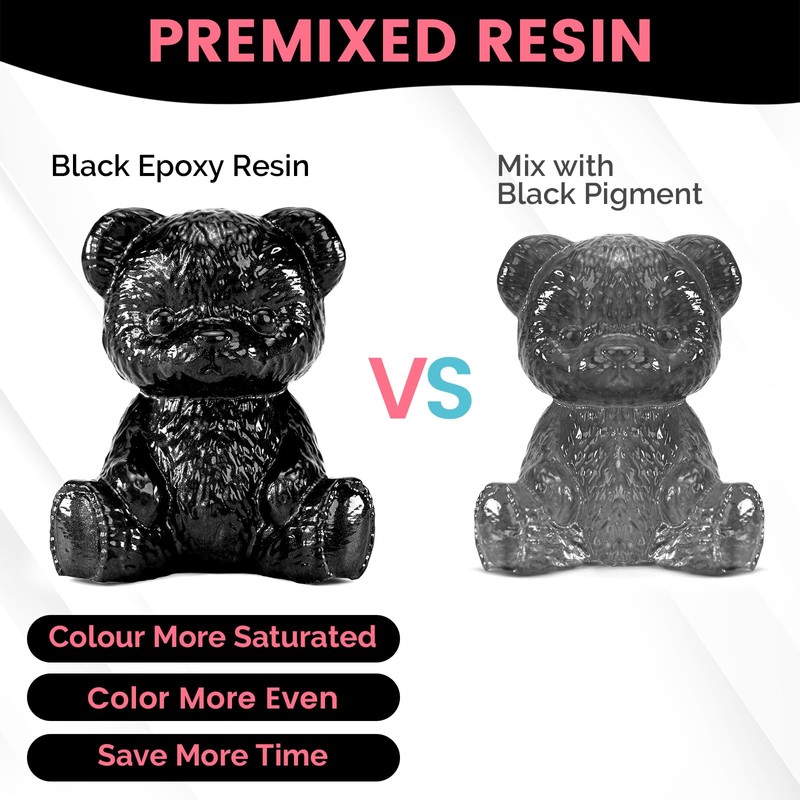 NASUBI 32OZ Black High Gloss Epoxy Resin - No Bubbles,