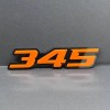 Emblem Badge 2x Orange Black 345 Hemi Emblems 345 Side