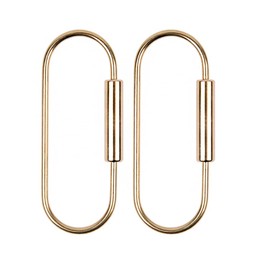 CENPEK 2pcs Durable Brass Screw Cap Clip Key Ring Simple Style Car Key Chain Brass Key Ring, yellow