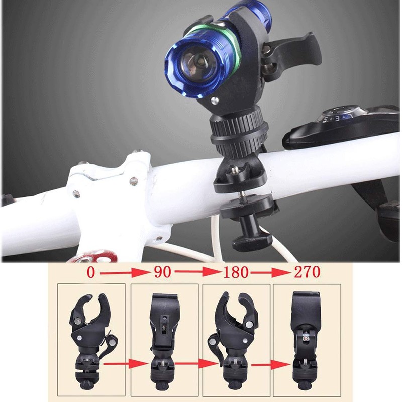 Huadoud Zxcdengjia-011 Bicycle Light Holder, Headlight Bracket, Flashlight Holder, 360