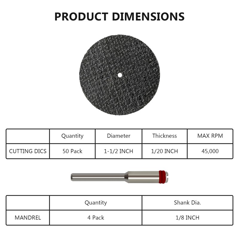 YGFRSTO 50 Pcs Metal Cutting Discs 1-1/2'' Fiberglass Reinforced Cut