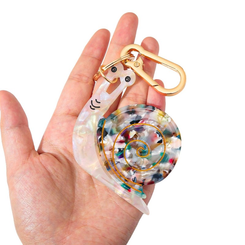 PERSONFUN Cozy Snail Bag Charm Keychain - Kawaii Acrylic Snail