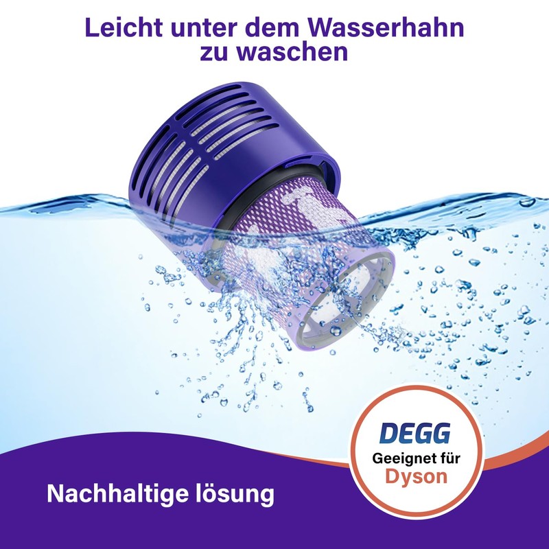 DEGG HEPA Filter Suitable for Dyson V10 Washable Replacement for