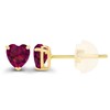 Solid 14K Yellow Gold 4mm Heart Created Red Ruby July
