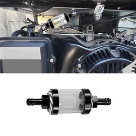 HQRNYP Automotive Fuel Filter, In Line Fuel Filters, Reusable Aluminum Alloy Glass Fuel Gasoline Filter, Inline High Efficiency Filtration Booster Power Fuel Filter Universal for Truck Motorcycle Car