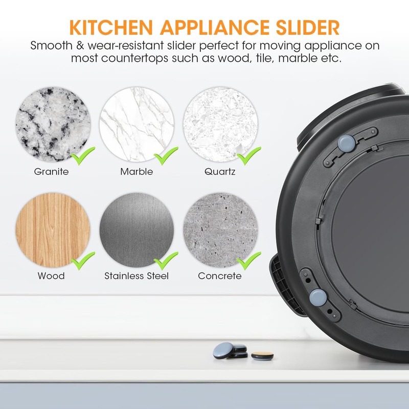 Aieve Appliance Sliders, 8 Pcs Small Appliance Slider for Countertop,