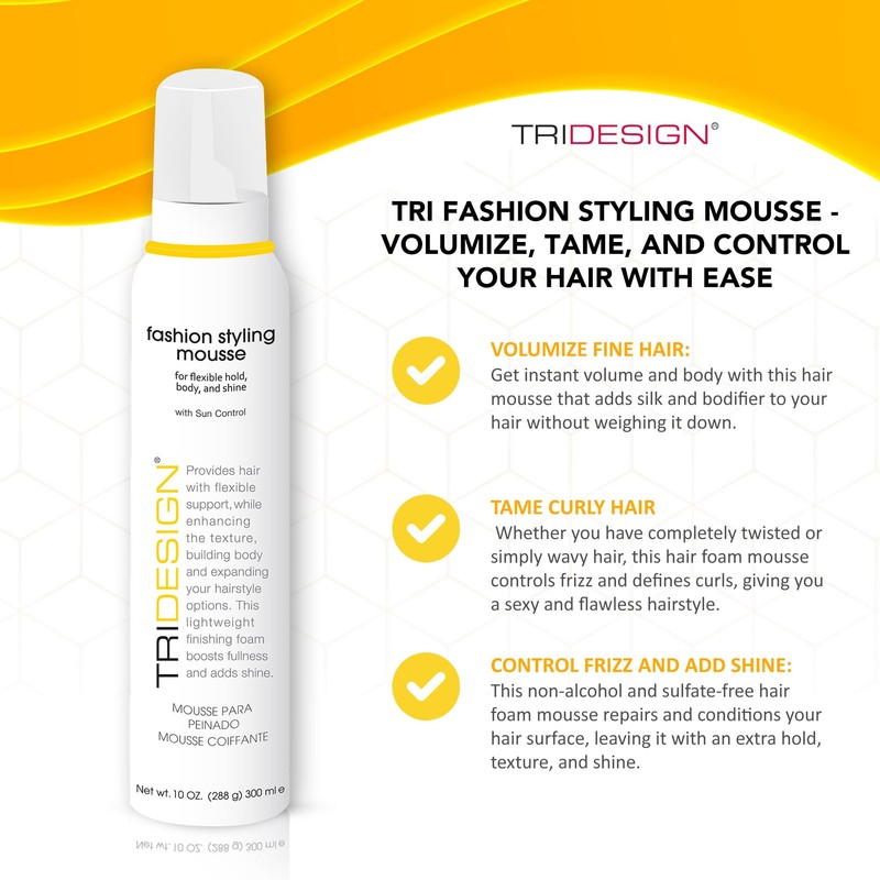 TRI Fashion Styling Mousse - Wavy Hair Volumizer & Curl