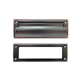 QCAA Soild Brass Mail Slot, with Solid Brass Interior Frame, 8-7/8''X2-7/8" Venetian Bronzet 1 Pack, Made in Taiwan