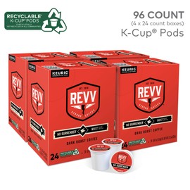 REVV No Surrender, Single-Serve Keurig K-Cup Pods, Dark Roast Coffee, 96 Count