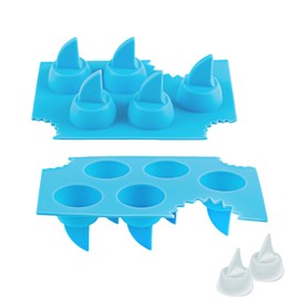 2 Pack Silicone Ice Cube Tray, Shark Fin Ice Trays, Novelty Ice Cube Molds, Non-Stick Chocolate Candy Molds for Shark Theme Party