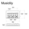 Musiclily Pro 54mm Modern Hardtail Fixed Bridge for Import Strat