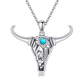 JERWLI 925 Sterling Silver Animal Pendant Necklace, Cute Animal Jewelry Gift for Women and Girls, Sterling silver, Turquoise