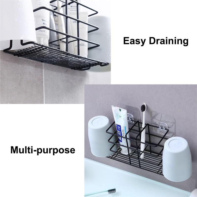 Toothbrush Holders for Bathrooms - Metal Countertop Toothbrush and Toothpaste