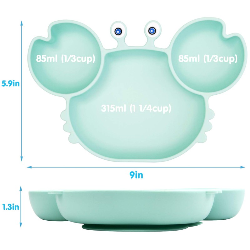 Silicone Suction Plate for Toddlers with Fork Spoon Set -