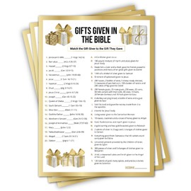 15 Gifts Given in The Bible Match Trivia Game for Adults & Teens Church Activity or Christmas Games Youth Group Women or Mens KJV Study