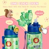 SENBSLAN Kids Water Bottles with Removable Straw,600ml Toddler Drinks Bottle