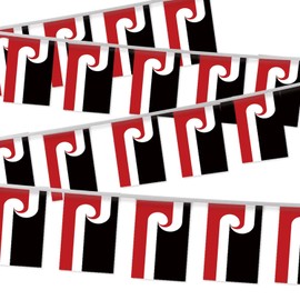 20FT Small Maori Pennant Flag Bunting, 6 Meters Long 20 PCS Mini String Banner Strip Native Indigeous Decor Rectangle for Holiday Restaurant Home Party School