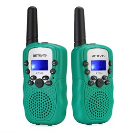 Retevis RT388 Children's Walkie Talkie PMR446 8 Channels Radio with LCD Display Torch Walkie Talkie Children Gifts Toy for Girls Boys, Green