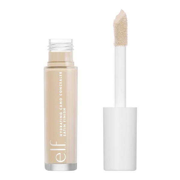 e.l.f., Hydrating Camo Concealer, Lightweight, Full Coverage, Long Lasting, Conceals, Corrects, Covers, Hydrates, Highlights, Light Ivory, Satin Finish, 25 Shades, All-Day Wear, 0.20 Fl Oz