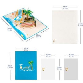 CNLITIHEKA Beach Vacation Pop Up Anniversary Card, 3D Retirement Pop Up Cards, Birthday Card, Valentine's Day Card, Thinking of You For All Occasion.
