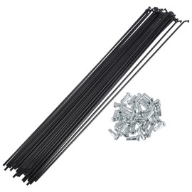 RATCHROLL 1 Set Universal Bicycle Spokes 13G 297mm Length Bike Wheel Spokes Nipple Black 45 Steel
