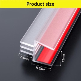 【New Upgrade】Shower Door Seal Strip, 120" Self Adhesive Soft Frameless Glass Door Sweep Side Seal to Stop Shower Leaks U Type, Fit for 12mm (1/2”) Glass Door
