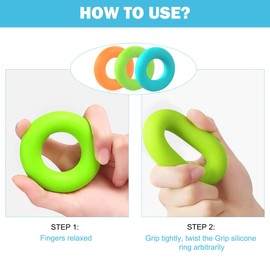 14 Pieces Hand Grip Trainer, Finger Exerciser, Forearm Grip Trainer, Finger Massage Rings for Muscle Training, Sports, Rock Climbing