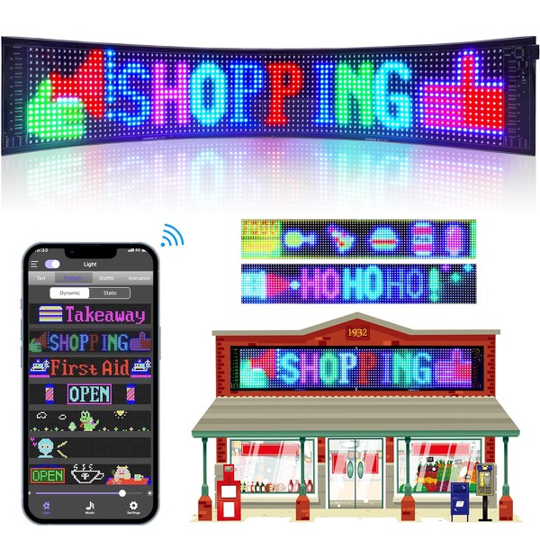 Programmable Led Sign, Scrolling Message Led Shop Signs Flexible Digital
