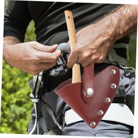 Gadpiparty Outdoor Leather Axe Head Cover Portable Hatchet Protector with Snap Buttons Durable Design for Camping and Outdoor Activities