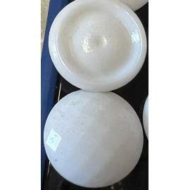 Unbranded 10 Vintage Chalk White Round Faceted 1/2 drilled Glass Chaton Rhinestone 20x6mm