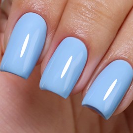 Imtiti Gel Nail Polish, 1Pcs Pastel Blue Soak Off UV LED Gel Polish, Long Lasting, Nail Art Manicure Salon DIY at Home for Spring and Summer (0.34 Fl Oz-966)