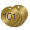 1-1/2 inch Numbered Solid Brass Valve Tags - Pack of
