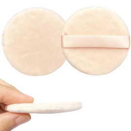 YOYOSOFT Powder Puff Thin Pressed Powder Puff Pack of 2, Diameter 2.2 inches (5.5 cm), Thickness 0.2 inches (5 mm), Round Soft Bristles, Puff Makeup, Makeup Puff Refill Puff Skin Color (Brown)