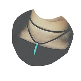 Yheakne Boho Turquoise Leather Choker Necklace Double Layer Black Velvet Suede Necklace Vintage Chain Necklace Jewellery for Women and Teen Girls (with Turquoise), Leather, Turquoise