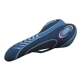 BIRIA Bicycle seat, Black/resd DDK, Saddle, Hybrid 12 OZ, Comfortable, Cushion, Cruiser