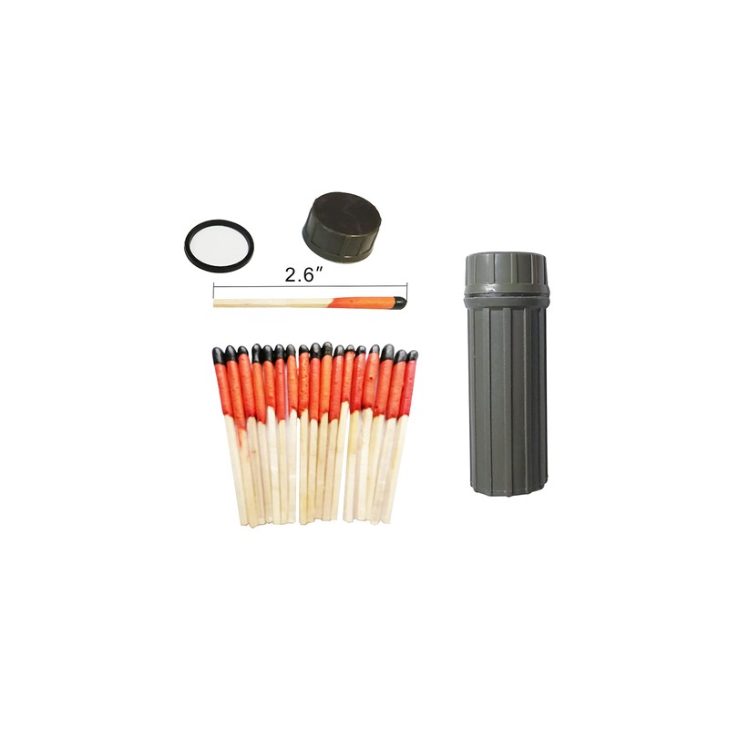 40/60/80/100 Windproof Survival Matches – Waterproof Plastic Tubes with Striker