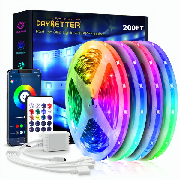 DAYBETTER Led Strip Lights 200ft (4 Rolls of 50ft) Ultra