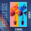 Palm Plant Pop Art Colorful Polyptych Poster - Vibrant Pop